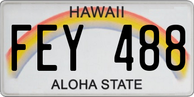 HI license plate FEY488