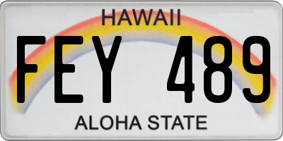 HI license plate FEY489