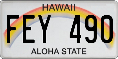 HI license plate FEY490