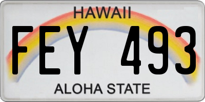 HI license plate FEY493
