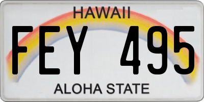 HI license plate FEY495