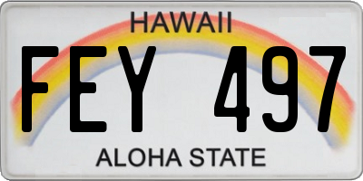HI license plate FEY497