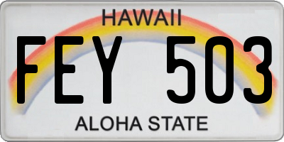 HI license plate FEY503