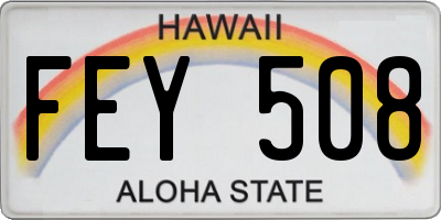 HI license plate FEY508