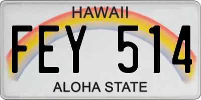 HI license plate FEY514