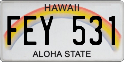 HI license plate FEY531
