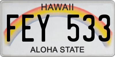 HI license plate FEY533