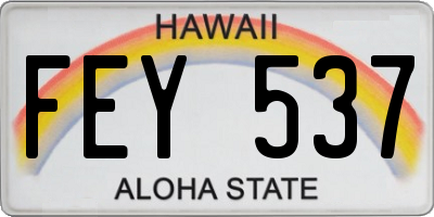 HI license plate FEY537