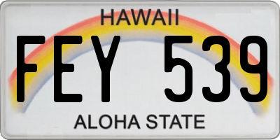 HI license plate FEY539