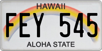 HI license plate FEY545