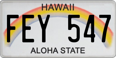 HI license plate FEY547