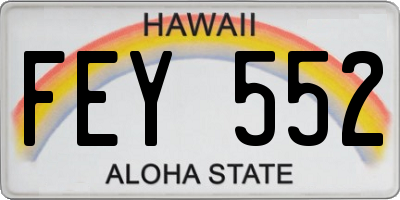 HI license plate FEY552