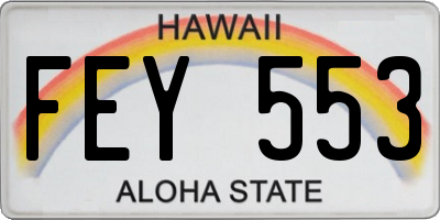 HI license plate FEY553