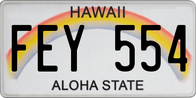 HI license plate FEY554