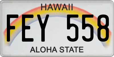 HI license plate FEY558