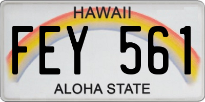 HI license plate FEY561