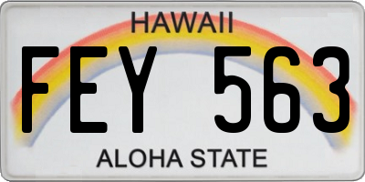 HI license plate FEY563