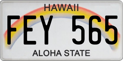 HI license plate FEY565