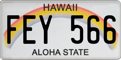 HI license plate FEY566