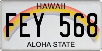 HI license plate FEY568