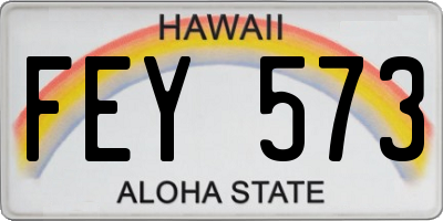 HI license plate FEY573