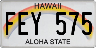 HI license plate FEY575