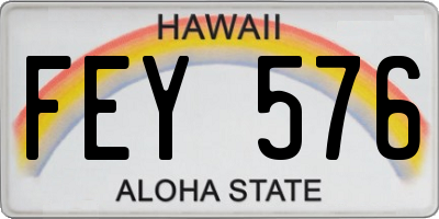 HI license plate FEY576