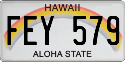 HI license plate FEY579