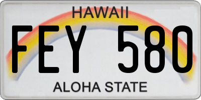 HI license plate FEY580