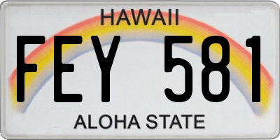 HI license plate FEY581