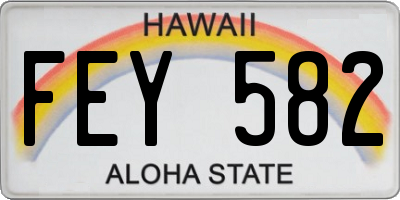 HI license plate FEY582