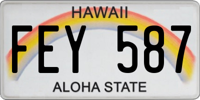 HI license plate FEY587