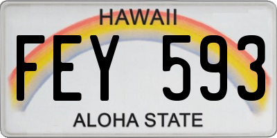 HI license plate FEY593