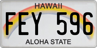 HI license plate FEY596