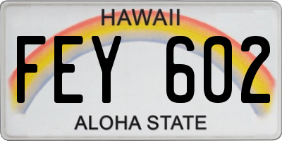 HI license plate FEY602