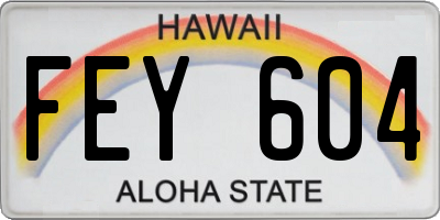 HI license plate FEY604