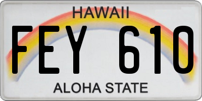 HI license plate FEY610