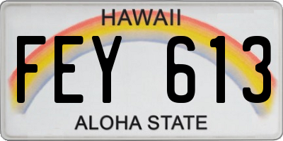 HI license plate FEY613