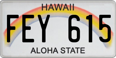 HI license plate FEY615
