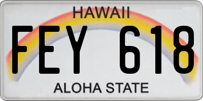 HI license plate FEY618