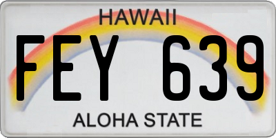 HI license plate FEY639