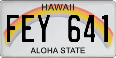 HI license plate FEY641