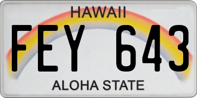 HI license plate FEY643