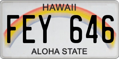 HI license plate FEY646