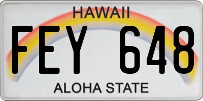 HI license plate FEY648