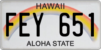HI license plate FEY651