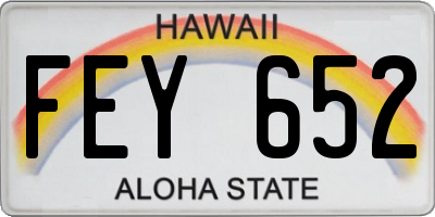 HI license plate FEY652