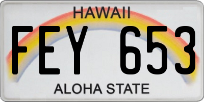 HI license plate FEY653