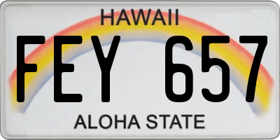 HI license plate FEY657