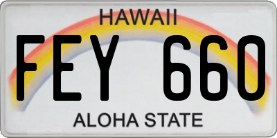 HI license plate FEY660